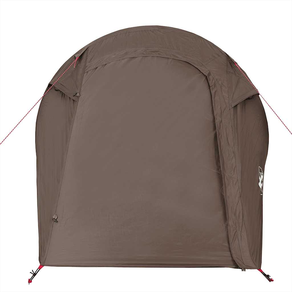vidaXL Camping Tent Tunnel 3-Person Brown Waterproof