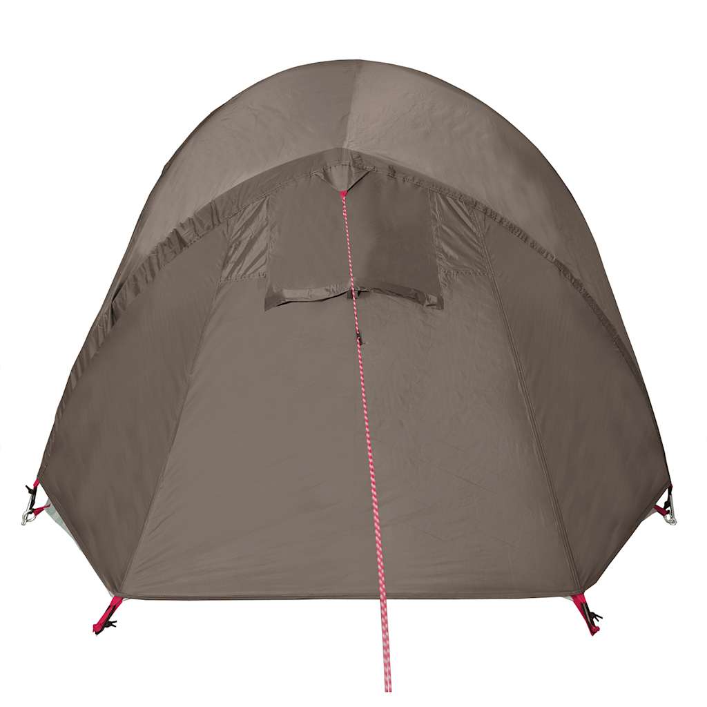 vidaXL Camping Tent Tunnel 3-Person Brown Waterproof