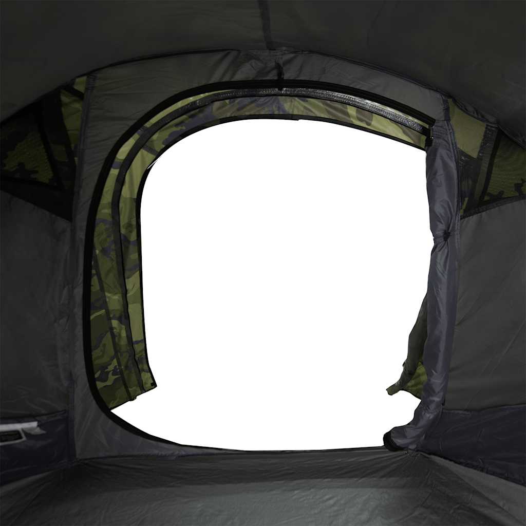 vidaXL Camping Tent Tunnel 3-Person Camouflage Waterproof - Green