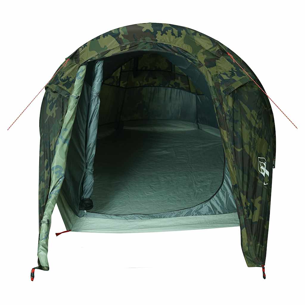 vidaXL Camping Tent Tunnel 3-Person Camouflage Waterproof - Green