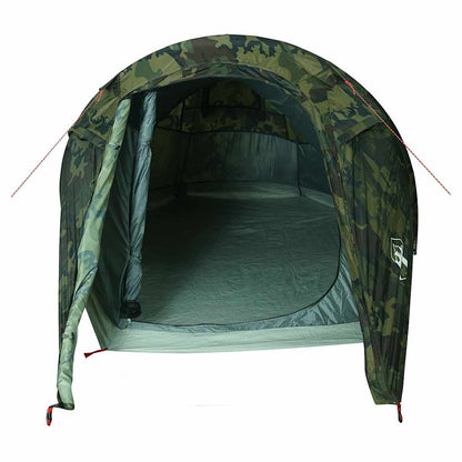 vidaXL Camping Tent Tunnel 3-Person Camouflage Waterproof - Green