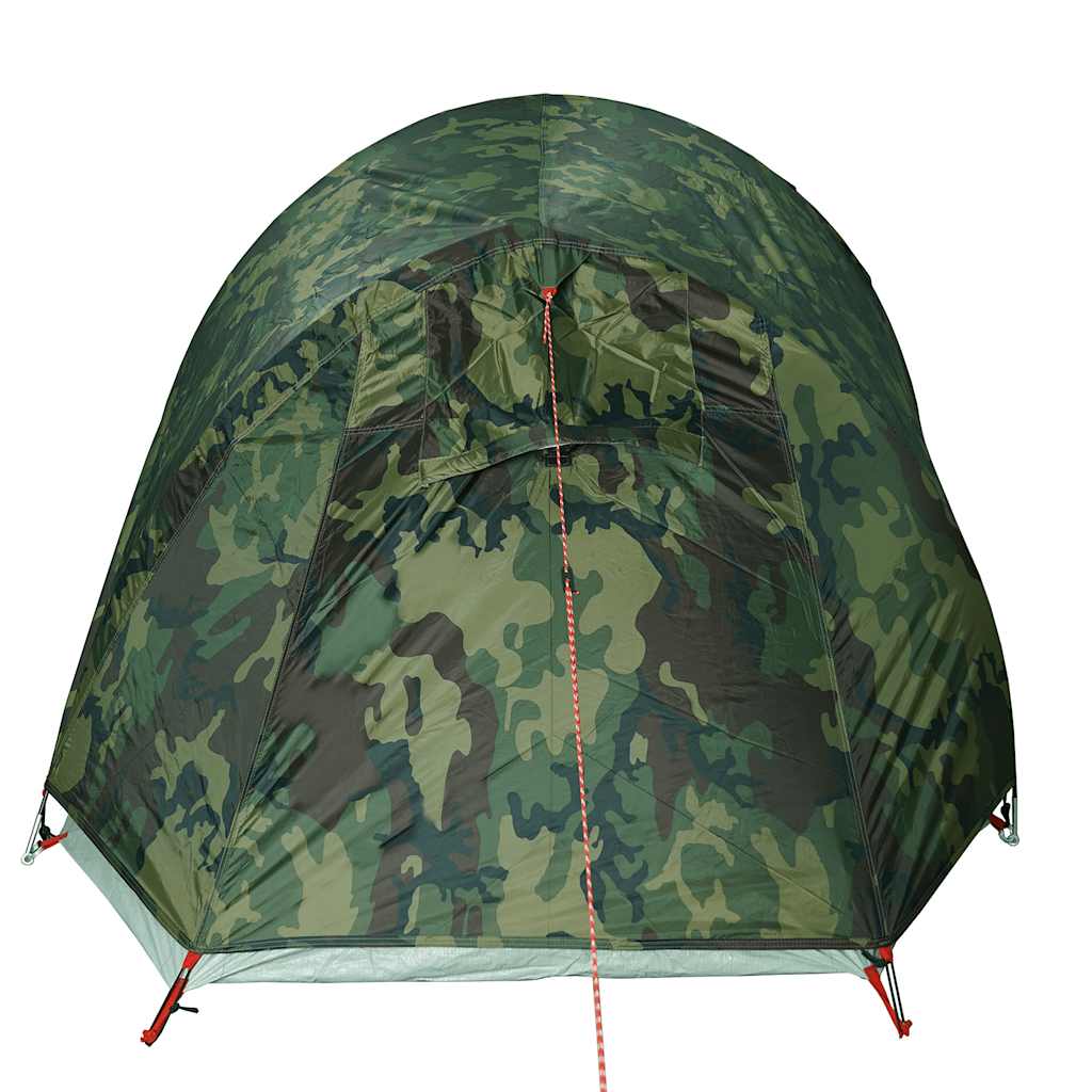 vidaXL Camping Tent Tunnel 3-Person Camouflage Waterproof - Green