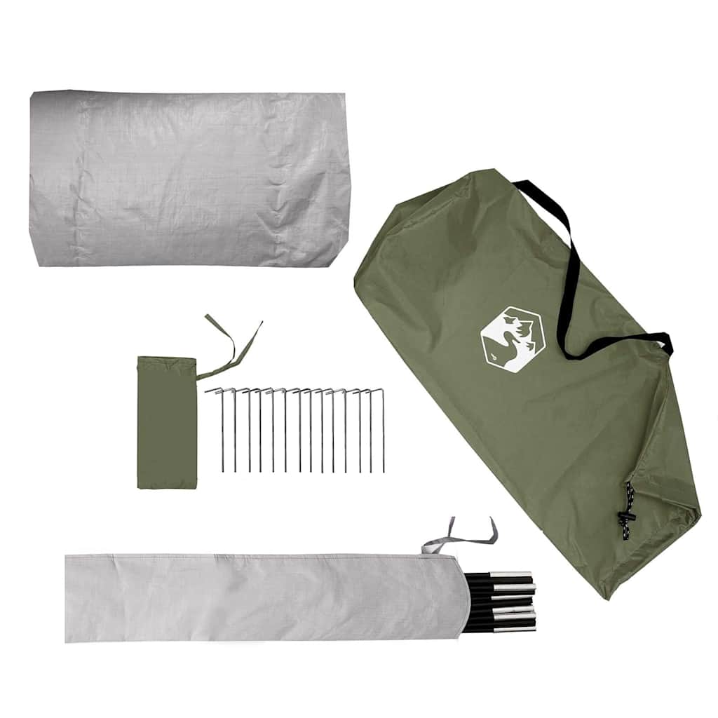 vidaXL Camping Tent Tunnel 2-Person Olive Green Waterproof