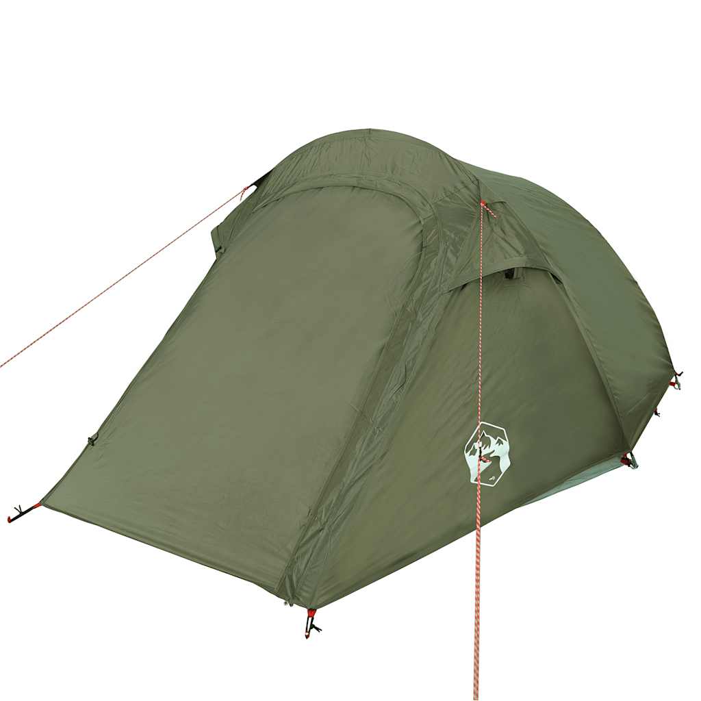 vidaXL Camping Tent Tunnel 2-Person Olive Green Waterproof