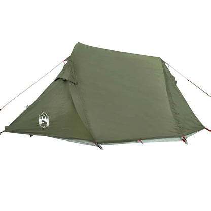 vidaXL Camping Tent Tunnel 2-Person Olive Green Waterproof