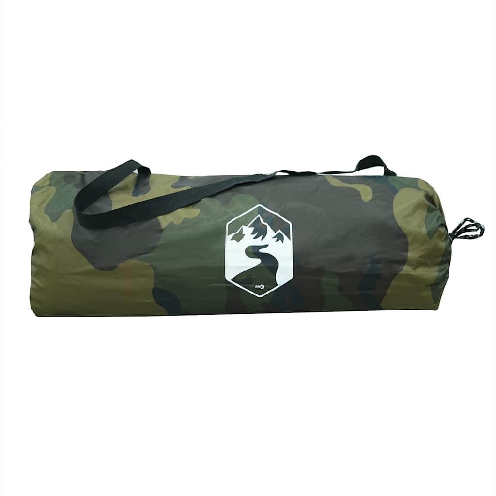 vidaXL Camping Tent Tunnel 2-Person Camouflage Waterproof - Green