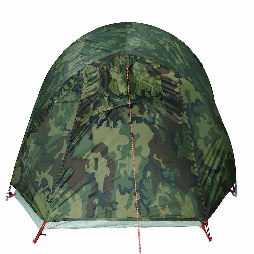 vidaXL Camping Tent Tunnel 2-Person Camouflage Waterproof - Green