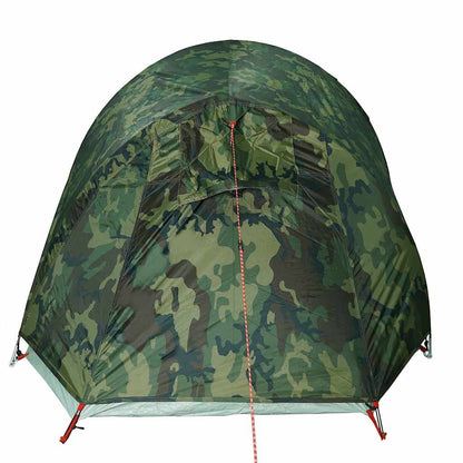 vidaXL Camping Tent Tunnel 2-Person Camouflage Waterproof - Green