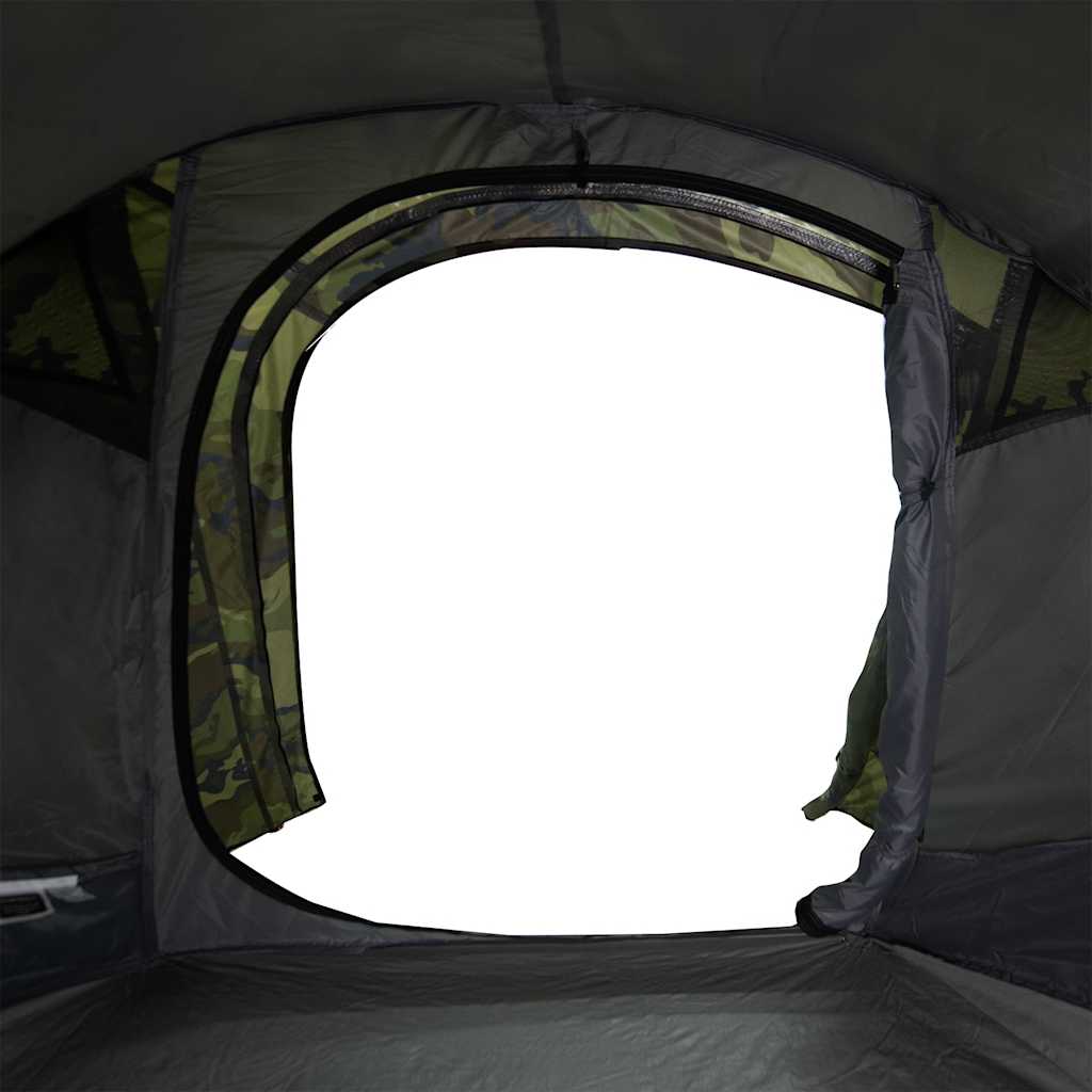 vidaXL Camping Tent Tunnel 2-Person Camouflage Waterproof - Green