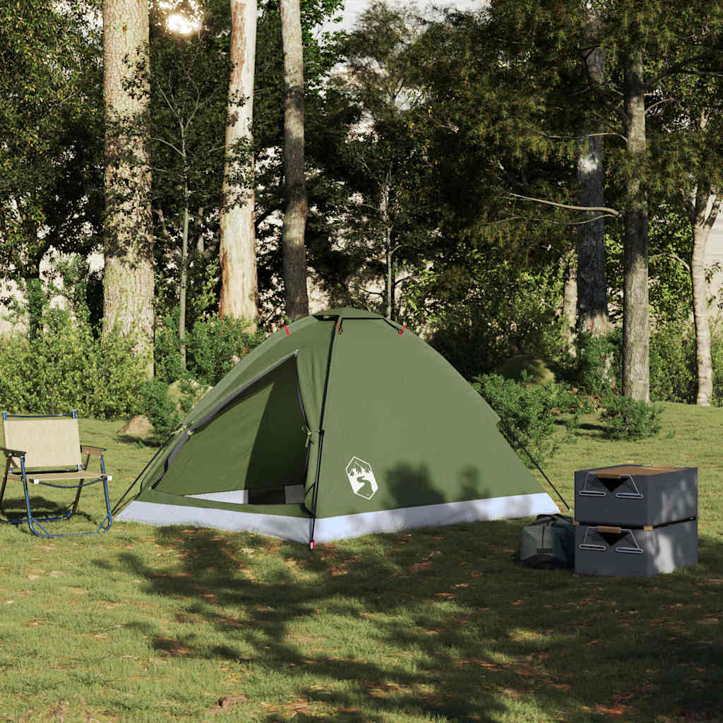 vidaXL Camping Tent Dome 2-Person Olive Green Waterproof - 37942