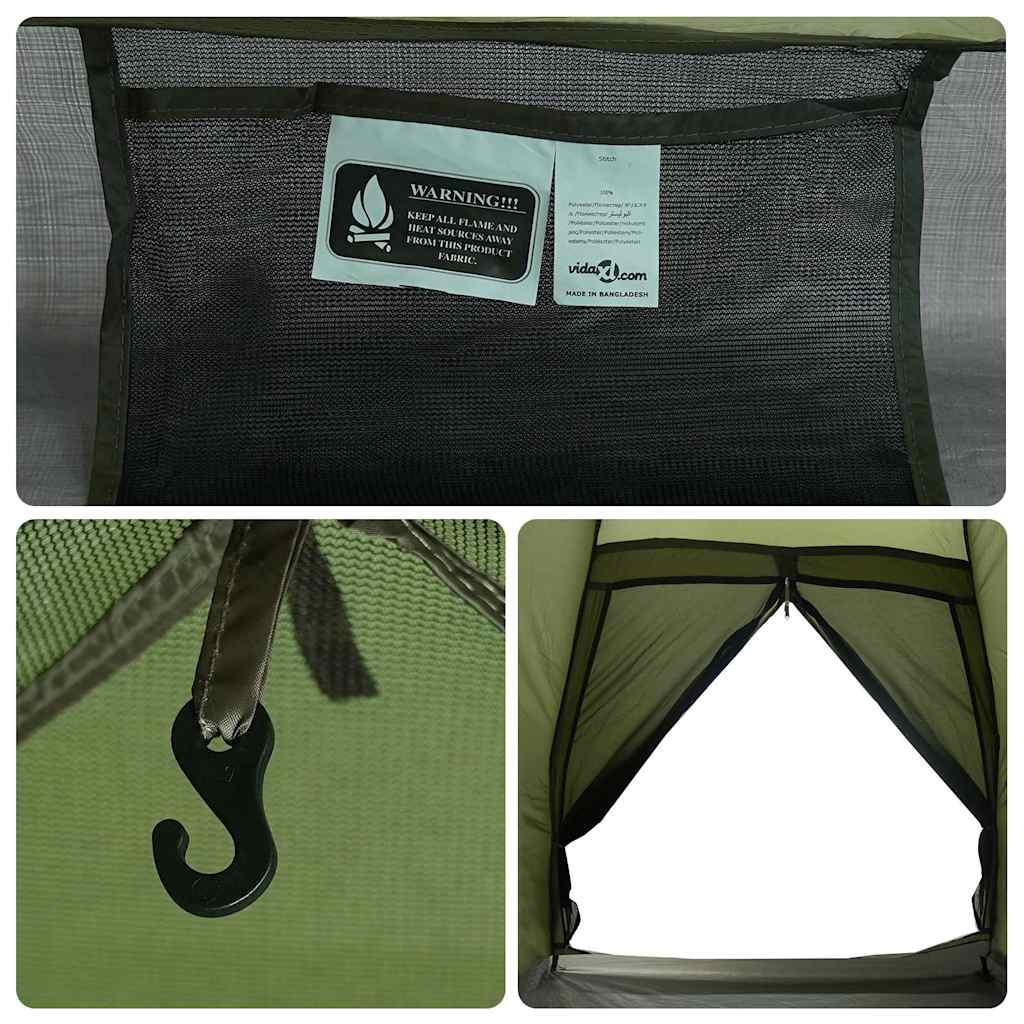 vidaXL Camping Tent Dome 2-Person Olive Green Waterproof - 37942