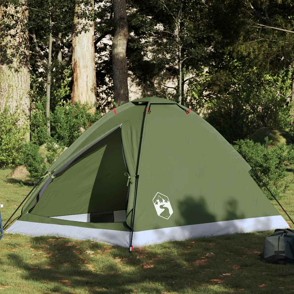 vidaXL Camping Tent Dome 2-Person Olive Green Waterproof - 37942