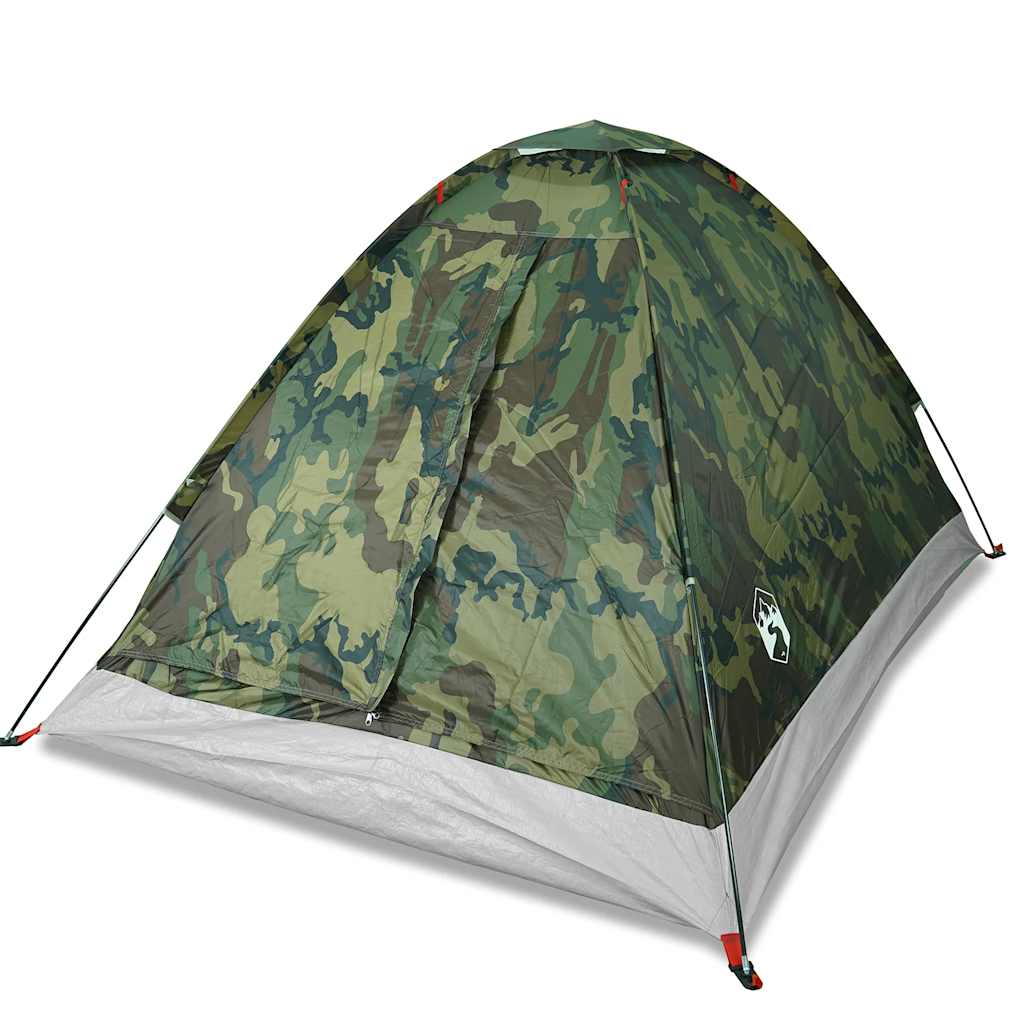 vidaXL Camping Tent Dome 2-Person Camouflage Waterproof - Green - 37949