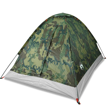 vidaXL Camping Tent Dome 2-Person Camouflage Waterproof - Green - 37949