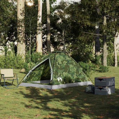vidaXL Camping Tent Dome 2-Person Camouflage Waterproof - Green - 37949