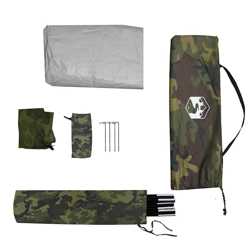 vidaXL Camping Tent Dome 2-Person Camouflage Waterproof - Green - 37949