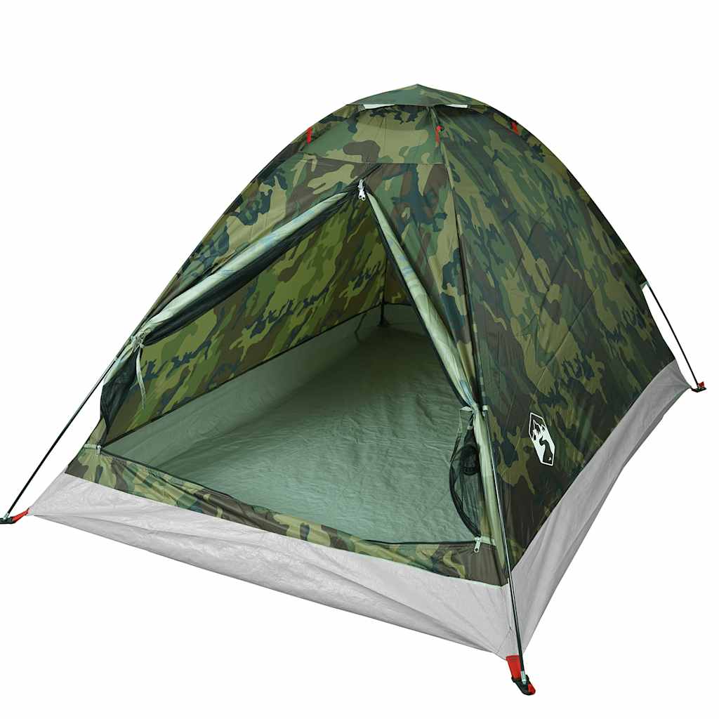 vidaXL Camping Tent Dome 2-Person Camouflage Waterproof - Green - 37949