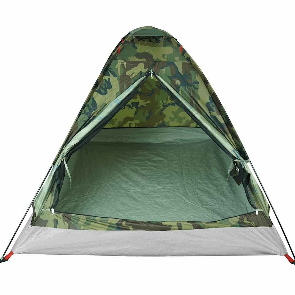 vidaXL Camping Tent Dome 2-Person Camouflage Waterproof - Green - 37949