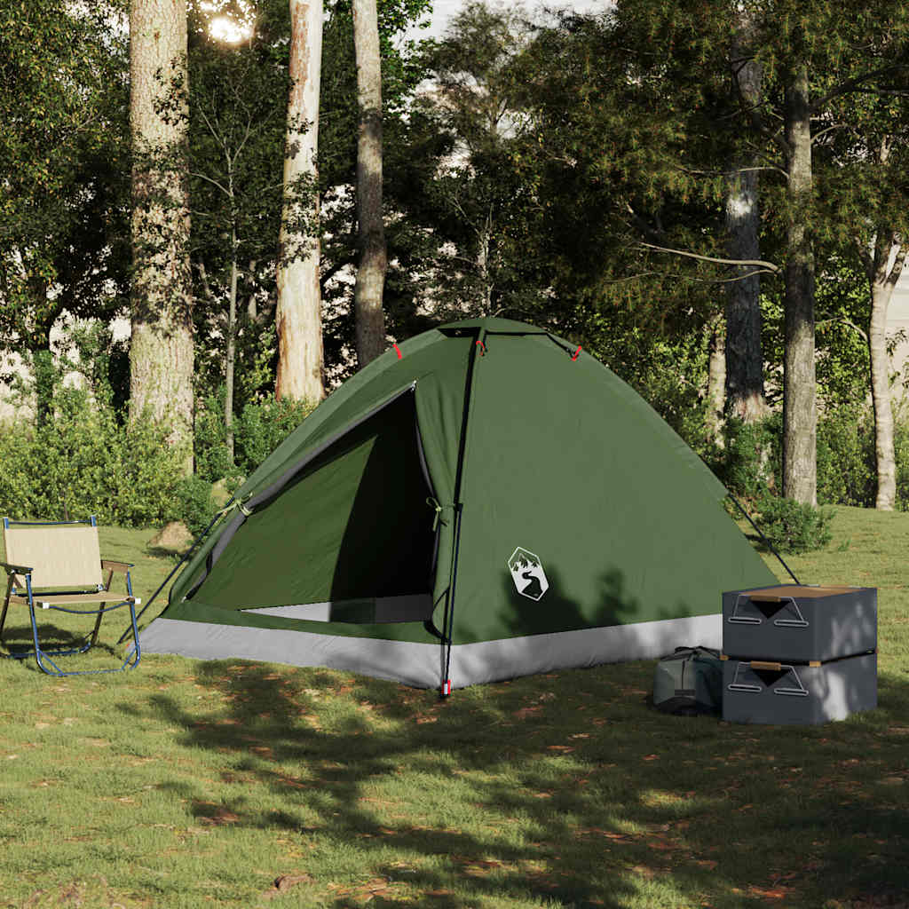 vidaXL Camping Tent Dome 4-Person Olive Green Waterproof - 37950
