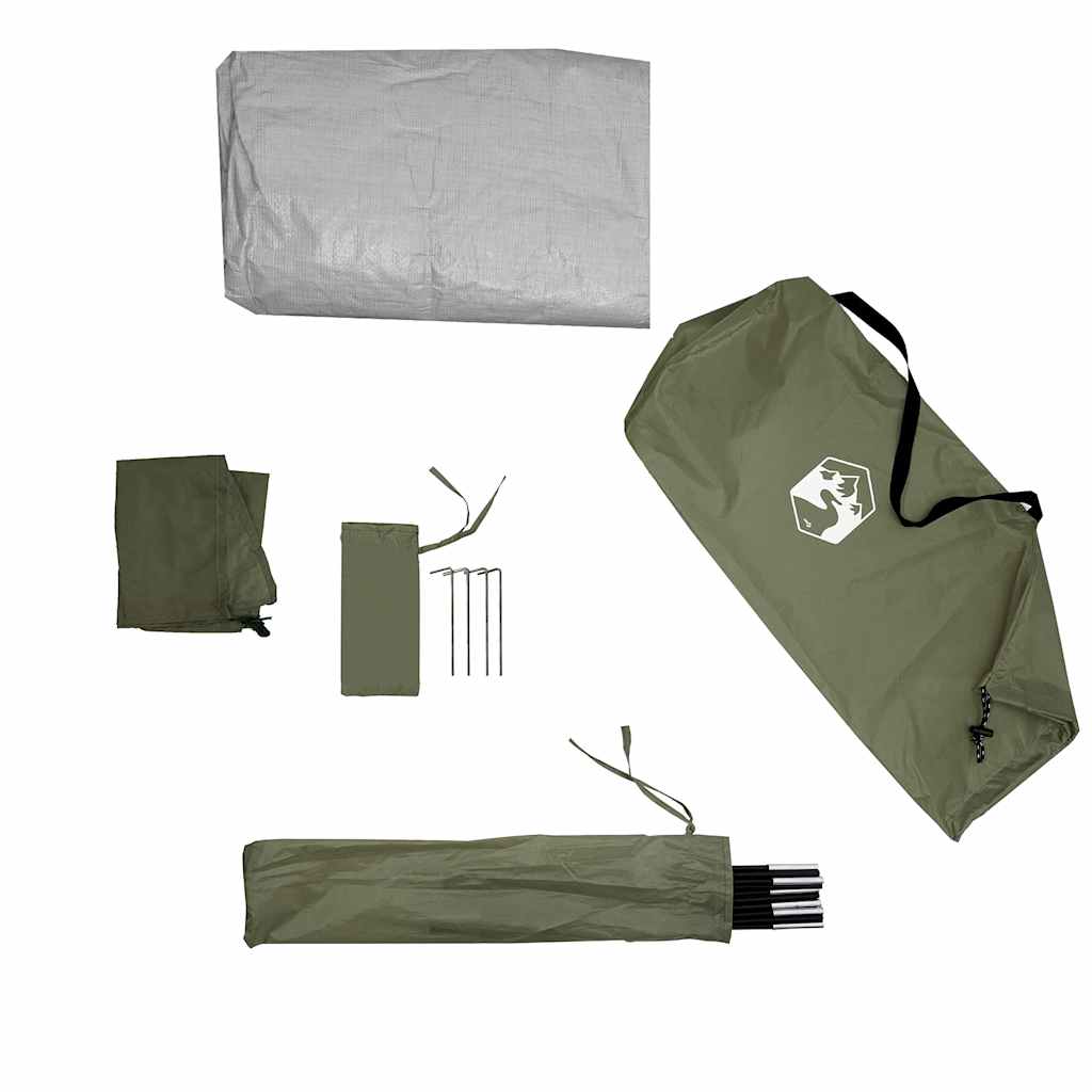 vidaXL Camping Tent Dome 4-Person Olive Green Waterproof - 37950