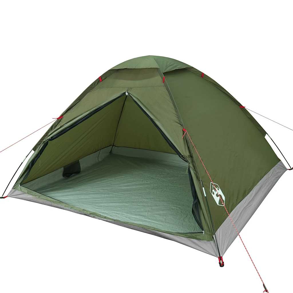 vidaXL Camping Tent Dome 4-Person Olive Green Waterproof - 37950