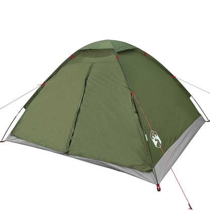 vidaXL Camping Tent Dome 4-Person Olive Green Waterproof - 37950