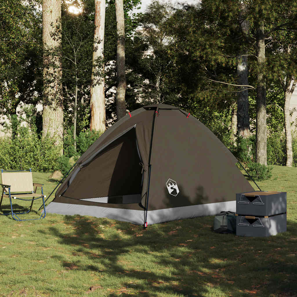 vidaXL Camping Tent Dome 4-Person Brown Waterproof - 37955