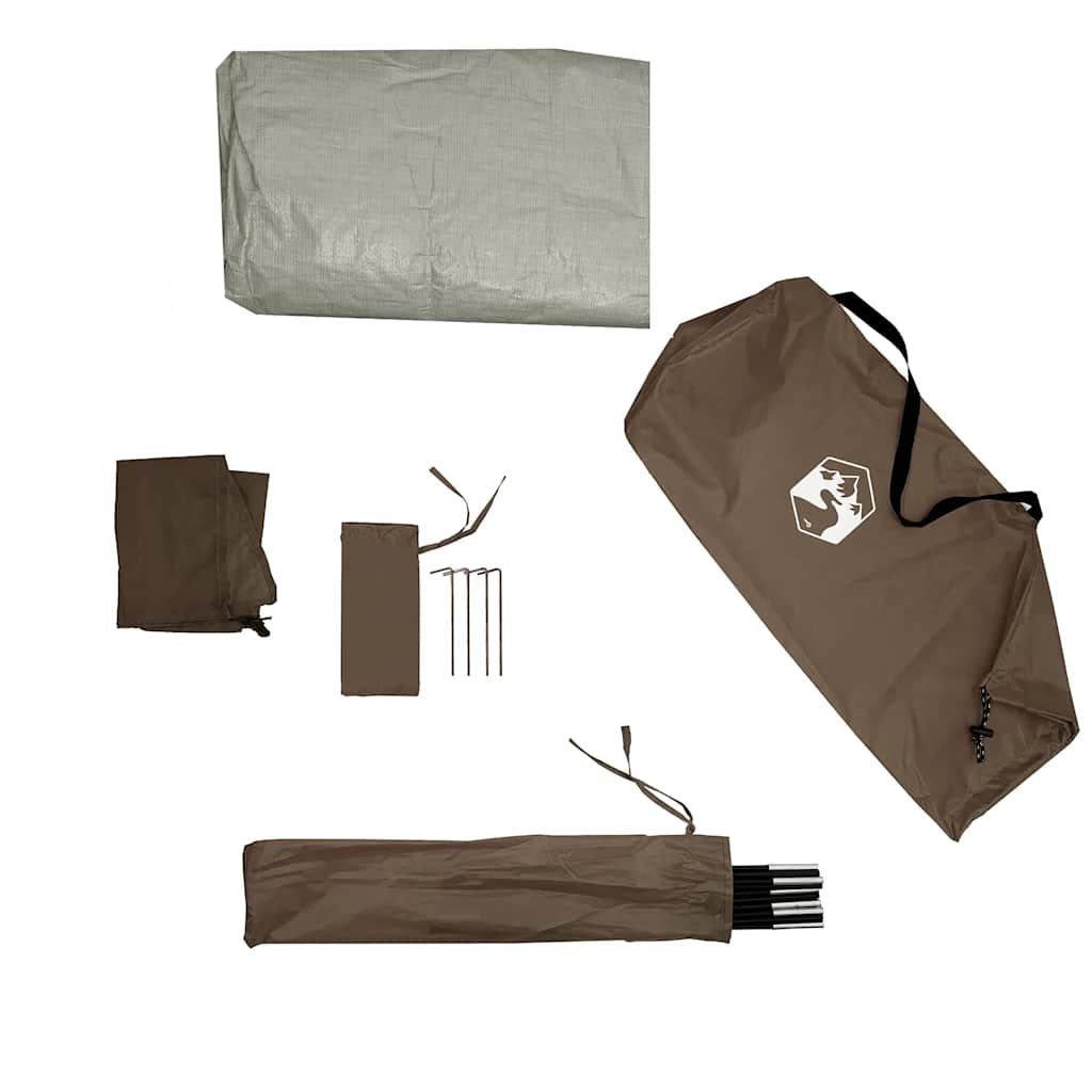 vidaXL Camping Tent Dome 4-Person Brown Waterproof - 37955