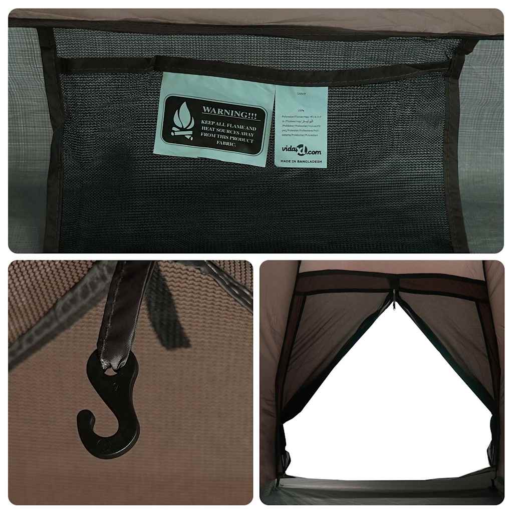 vidaXL Camping Tent Dome 4-Person Brown Waterproof - 37955