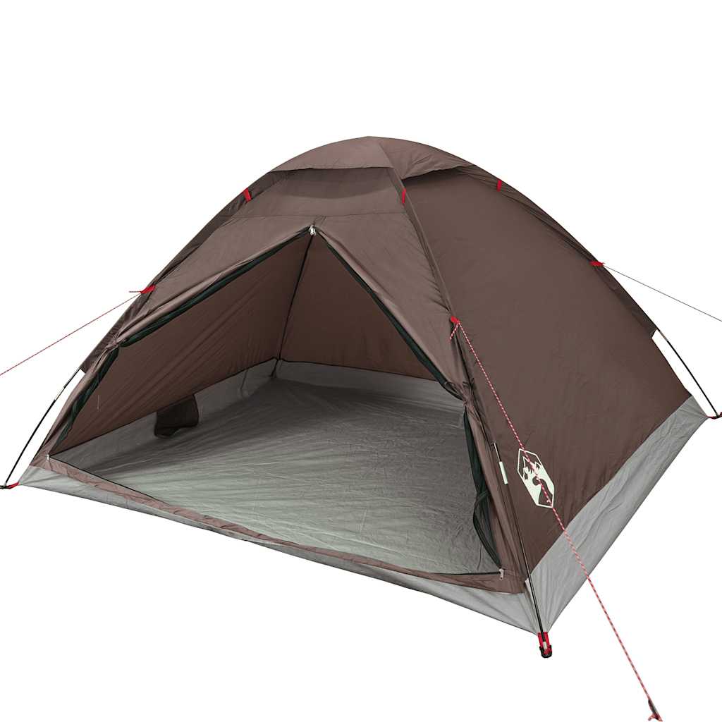 vidaXL Camping Tent Dome 4-Person Brown Waterproof - 37955
