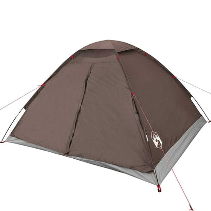vidaXL Camping Tent Dome 4-Person Brown Waterproof - 37955