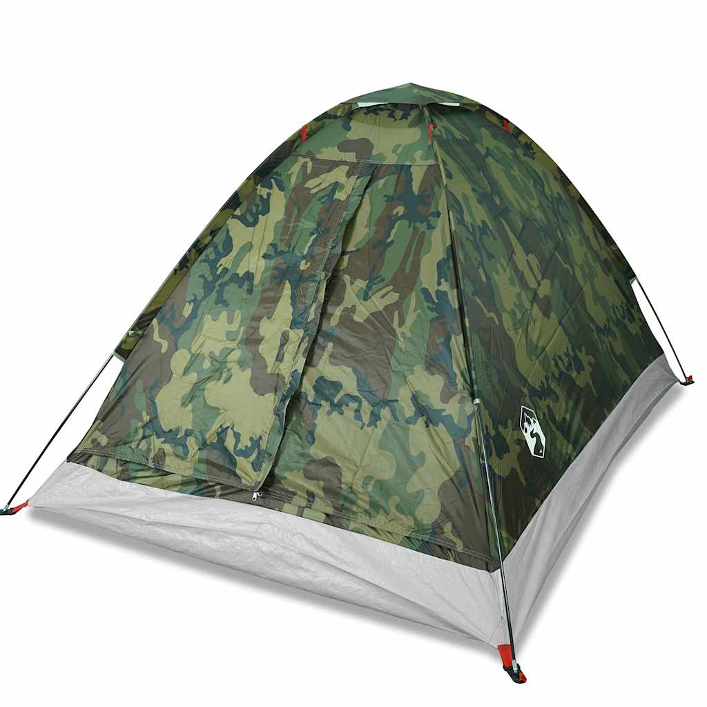 vidaXL Camping Tent Dome 4-Person Camouflage Waterproof - Green - 37956