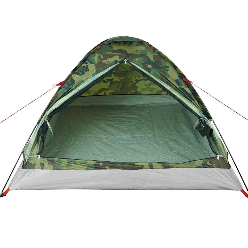 vidaXL Camping Tent Dome 4-Person Camouflage Waterproof - Green - 37956