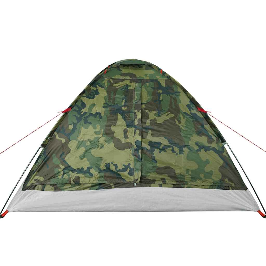 vidaXL Camping Tent Dome 4-Person Camouflage Waterproof - Green - 37956