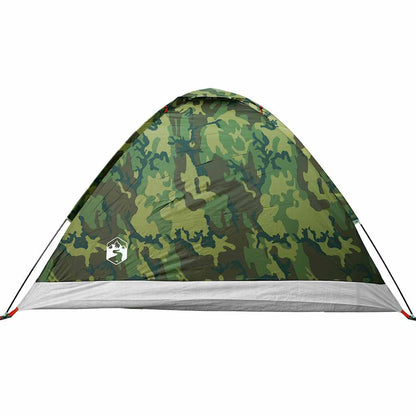 vidaXL Camping Tent Dome 4-Person Camouflage Waterproof - Green - 37956