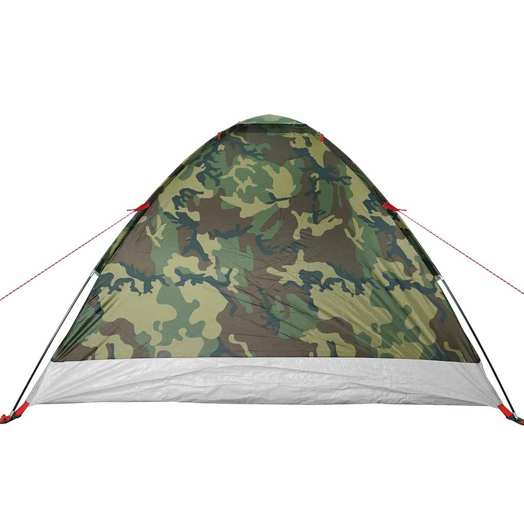 vidaXL Camping Tent Dome 4-Person Camouflage Waterproof - Green - 37956