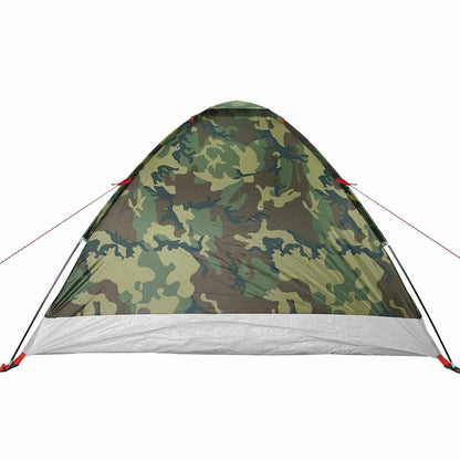 vidaXL Camping Tent Dome 4-Person Camouflage Waterproof - Green - 37956