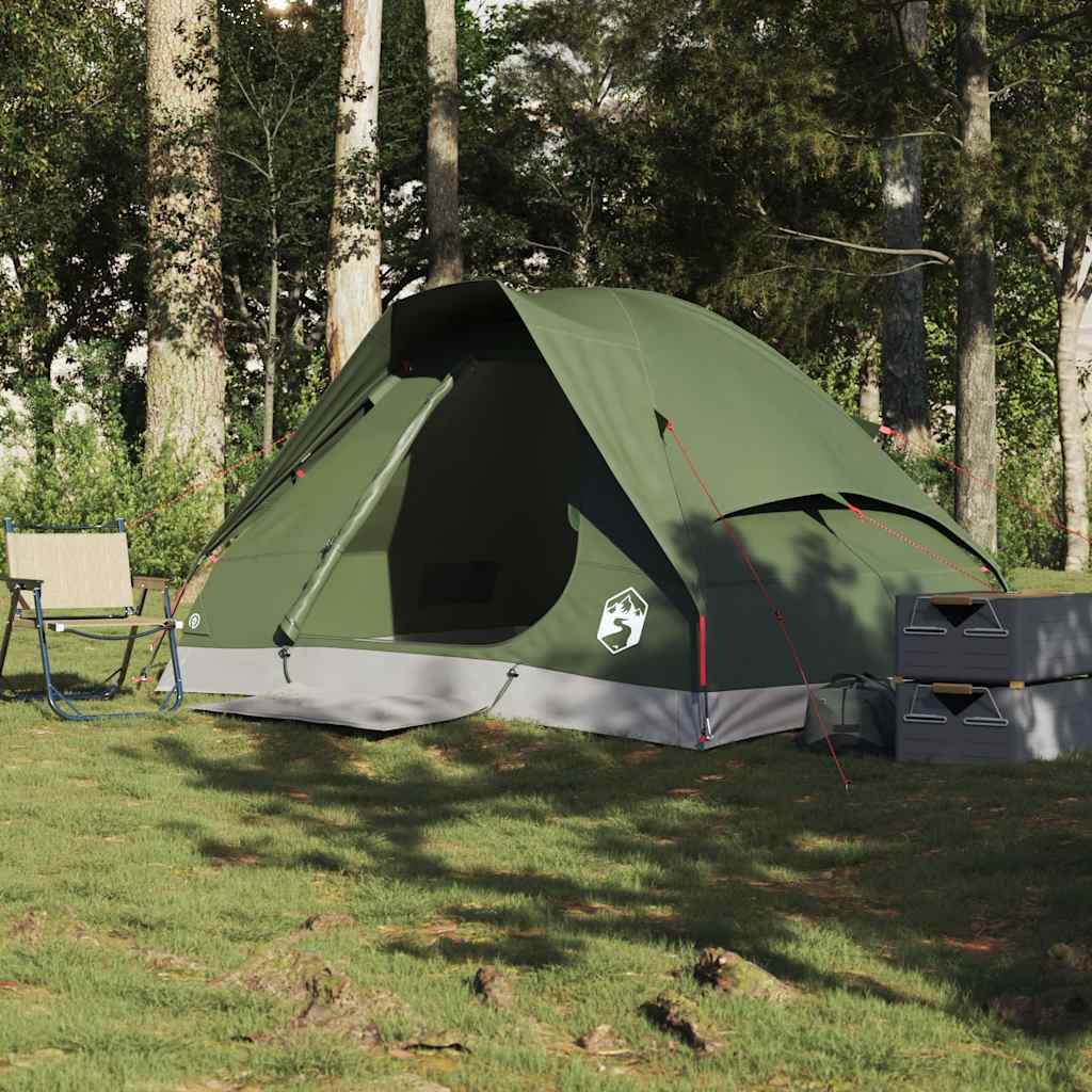 vidaXL Camping Tent Dome 2-Person Olive Green Waterproof - 37963