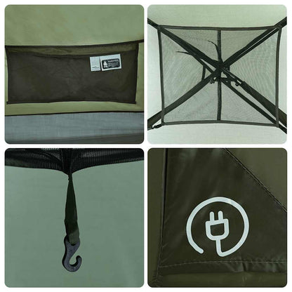 vidaXL Camping Tent Dome 2-Person Olive Green Waterproof - 37963