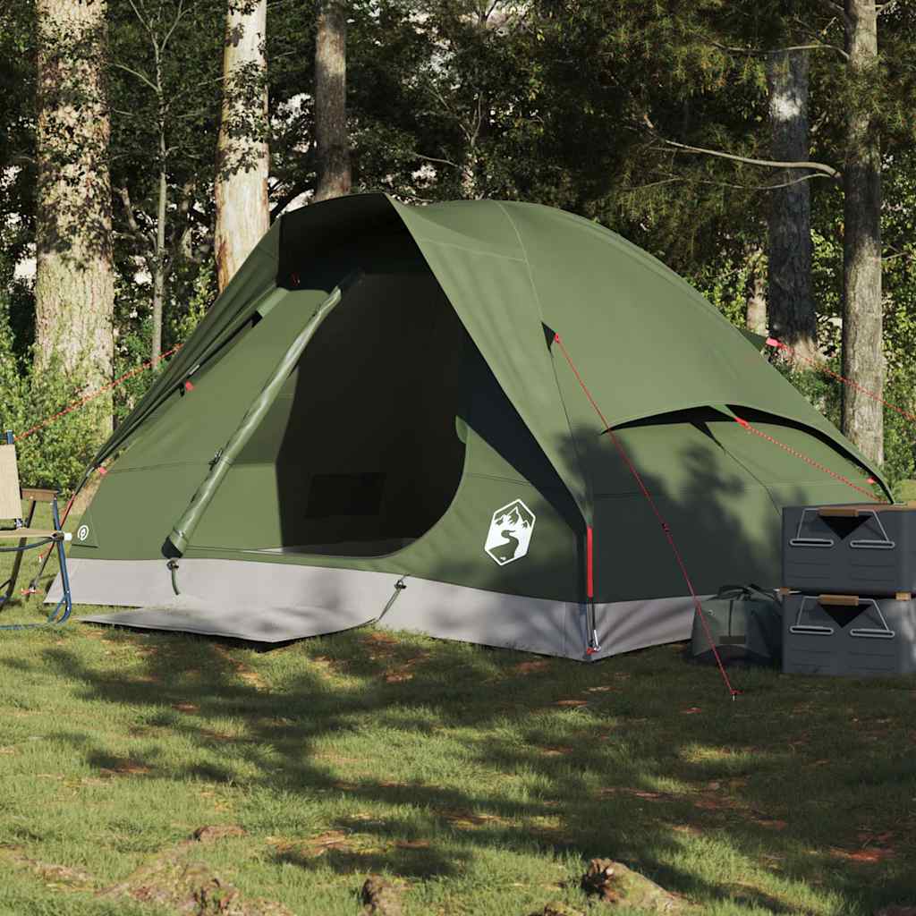 vidaXL Camping Tent Dome 2-Person Olive Green Waterproof - 37963