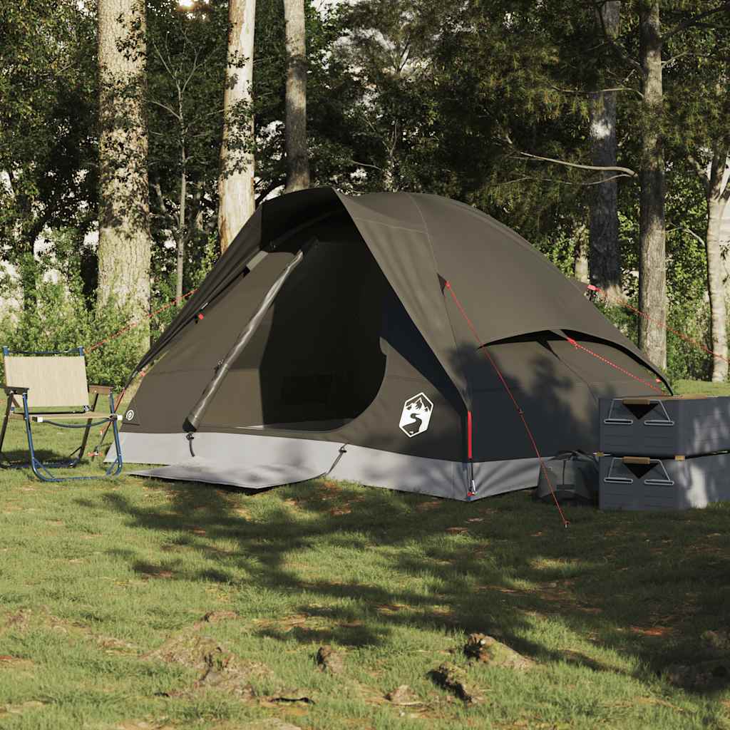 vidaXL Camping Tent Dome 2-Person Brown Waterproof - 37976