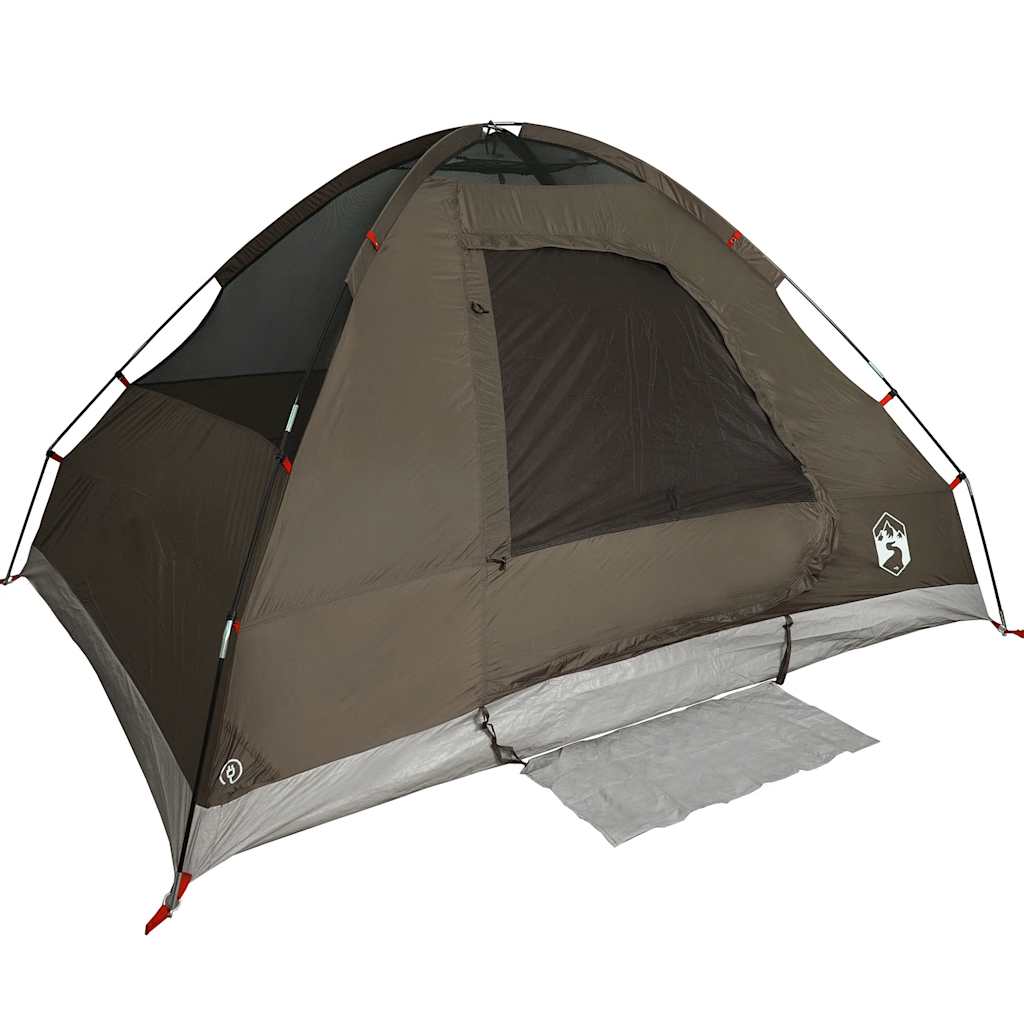 vidaXL Camping Tent Dome 2-Person Brown Waterproof - 37976