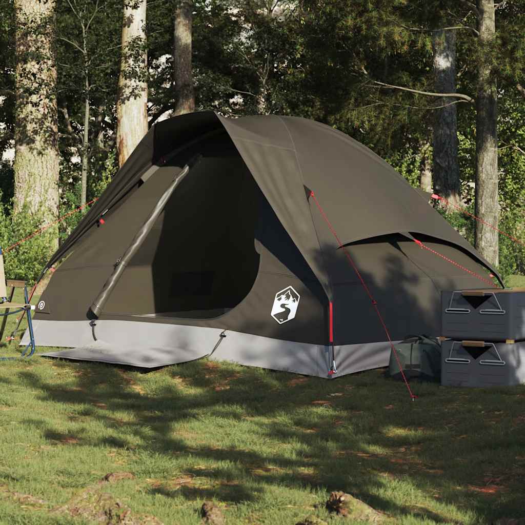 vidaXL Camping Tent Dome 2-Person Brown Waterproof - 37976