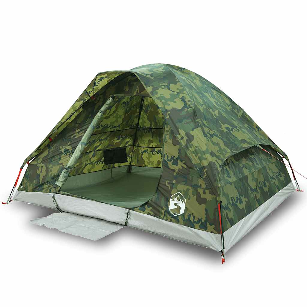 vidaXL Camping Tent Dome 2-Person Camouflage Waterproof - Green - 37977