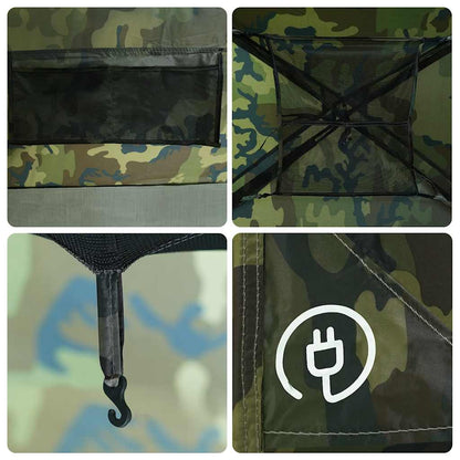 vidaXL Camping Tent Dome 2-Person Camouflage Waterproof - Green - 37977