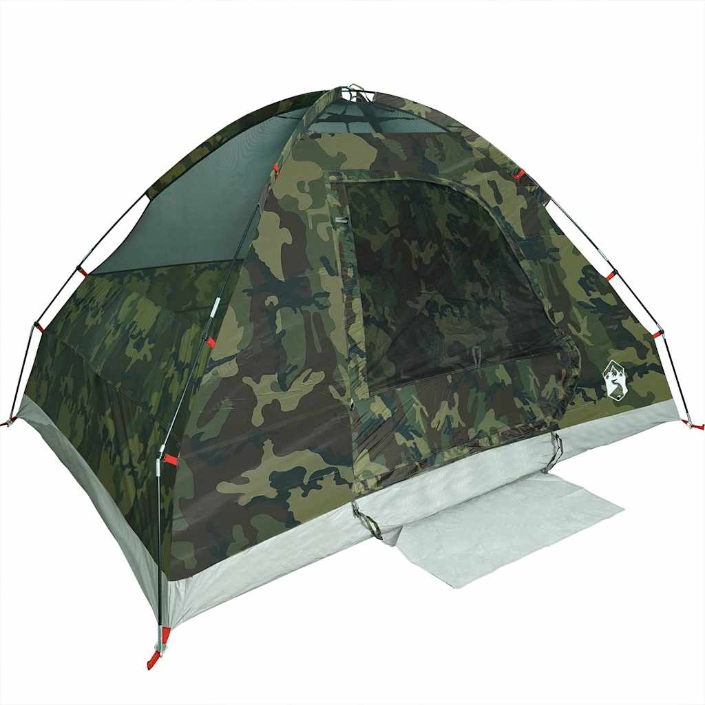 vidaXL Camping Tent Dome 2-Person Camouflage Waterproof - Green - 37977