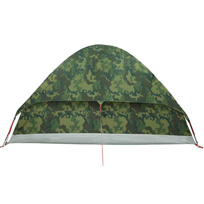 vidaXL Camping Tent Dome 2-Person Camouflage Waterproof - Green - 37977