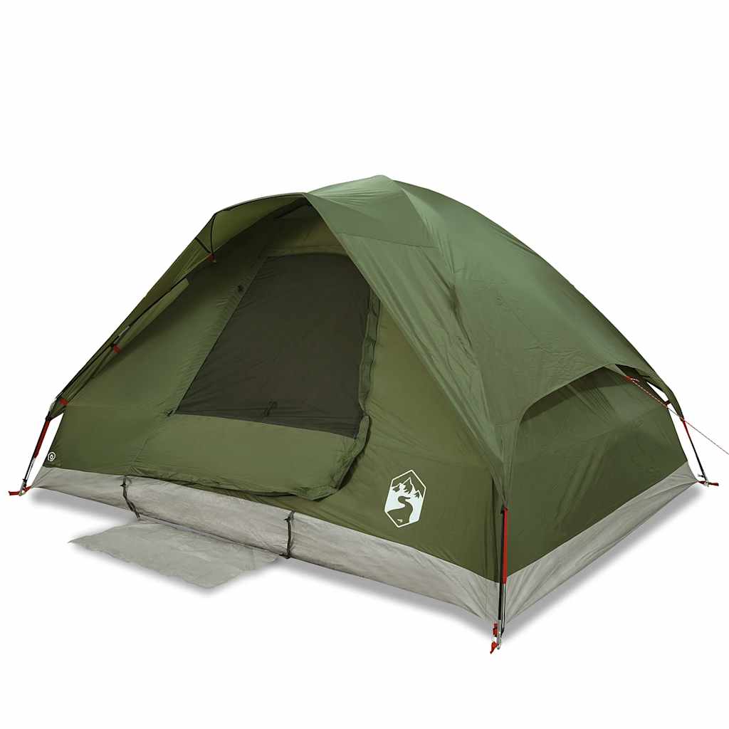 vidaXL Camping Tent Dome 4-Person Olive Green Waterproof - 37978