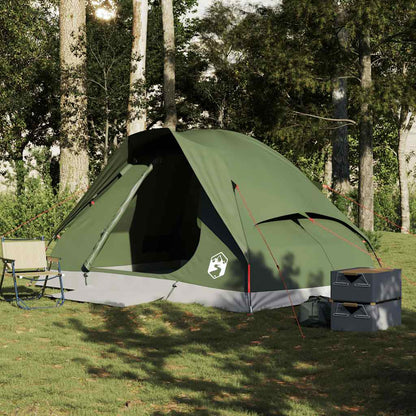 vidaXL Camping Tent Dome 4-Person Olive Green Waterproof - 37978