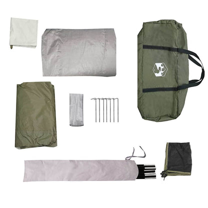 vidaXL Camping Tent Dome 4-Person Olive Green Waterproof - 37978